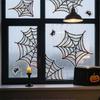 Halloween Spider Web Window Clings - Spooky Reusable Glass Decals for Home Office Party Decorations and More