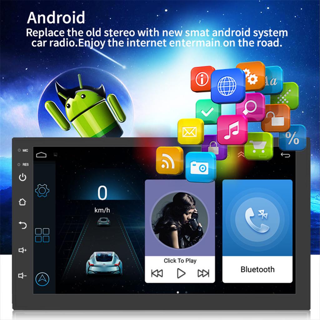 Buy 7'' Android 8.1 Double 2 DIN 16G Quad Core GPS Car Stereo MP5 ...