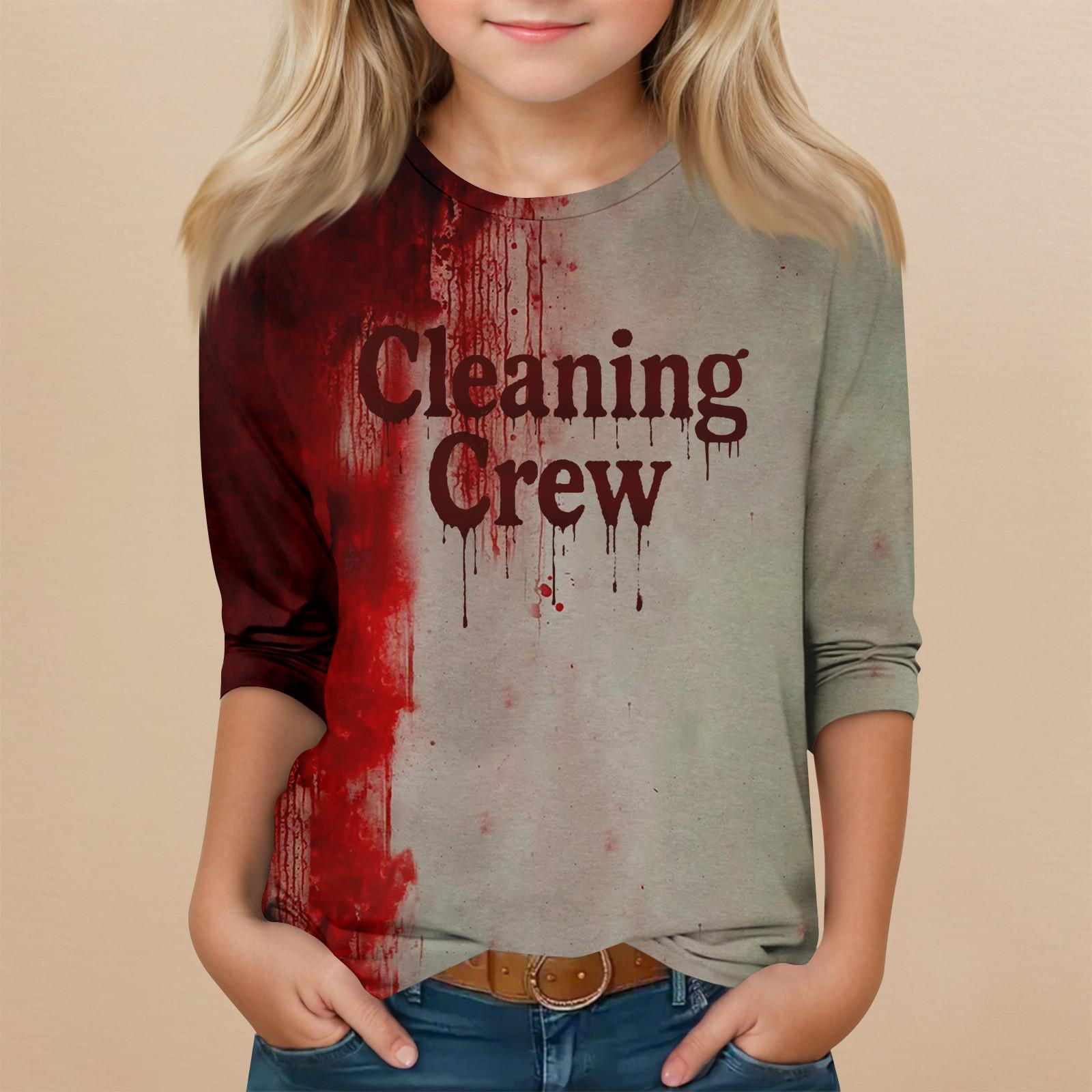 

Children s 3/4 Sleeve Round Neck Top Halloween Printed Everyday Casual Top 150