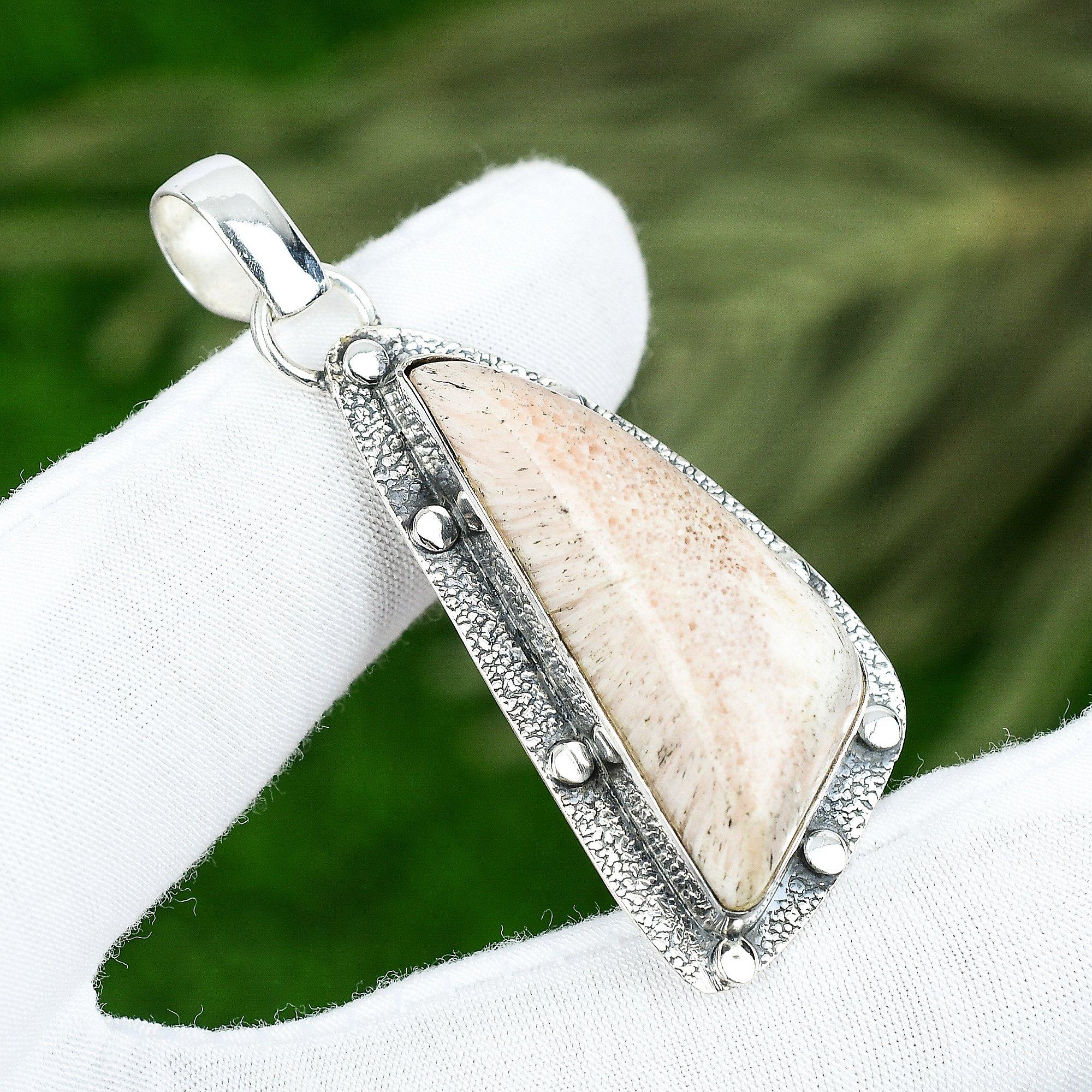 

Mothers day Sale 925 Silver Crown Chakra Scolecite Stone Wedding Pendant Jewelry