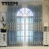Lace Sheer Tulle Curtain French Vintage Voile Flower Embroidery Light Filtering Window Drapes for Living Room Bedroom