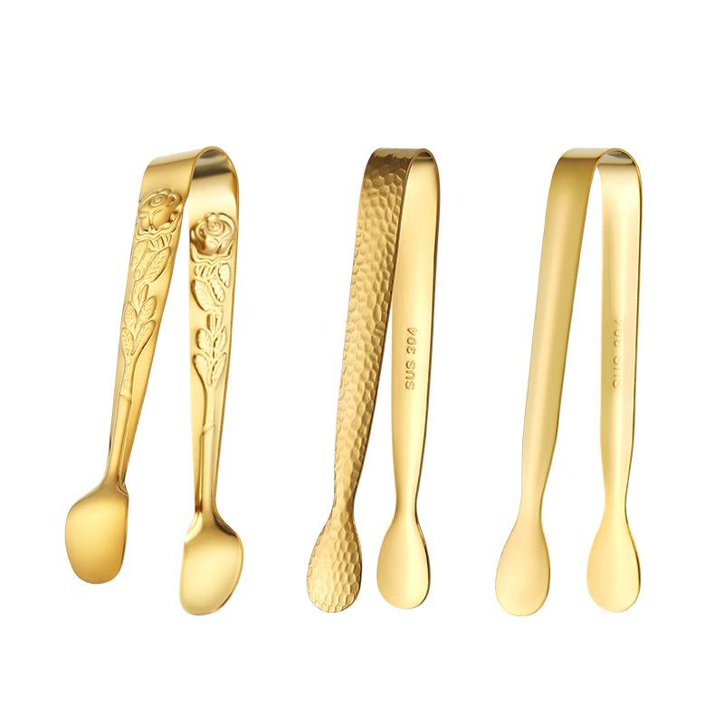 1 STÜCK Eiswürfelklammer mit mehrfarbigem Hammermuster, Edelstahl, Zuckerklemme, Bar, Eiswürfelzange, Kaffee, Tee, Speisenausgabe, Werkzeuge, Barzubehör