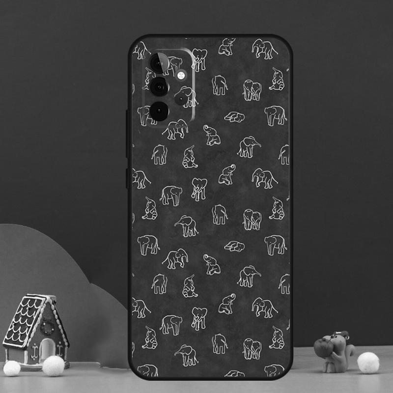 Cute Baby Elephant Case For Samsung Galaxy A54 A06 A16 A26 A36 A56 A53 A32 A52 A33 A13 A55 A35 A15 A14 A34 A17