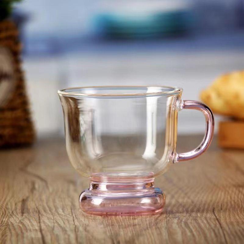 British Retro Light Luxury Glass Coffee Cup High Borosilicate Heat Resistant Tea Set Gentleman Girly Style For Home Office Gift