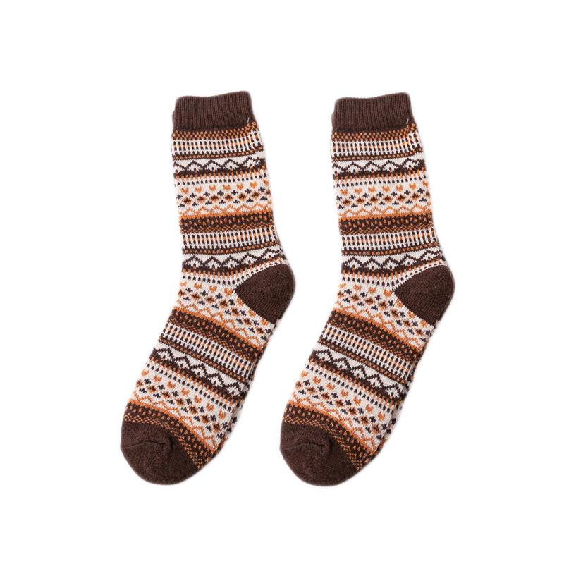 5 Pairs of Men's Winter Thickened and Thick-lined Men's Rabbit Wool Socks and Ethnic Style Thigh-high Socks