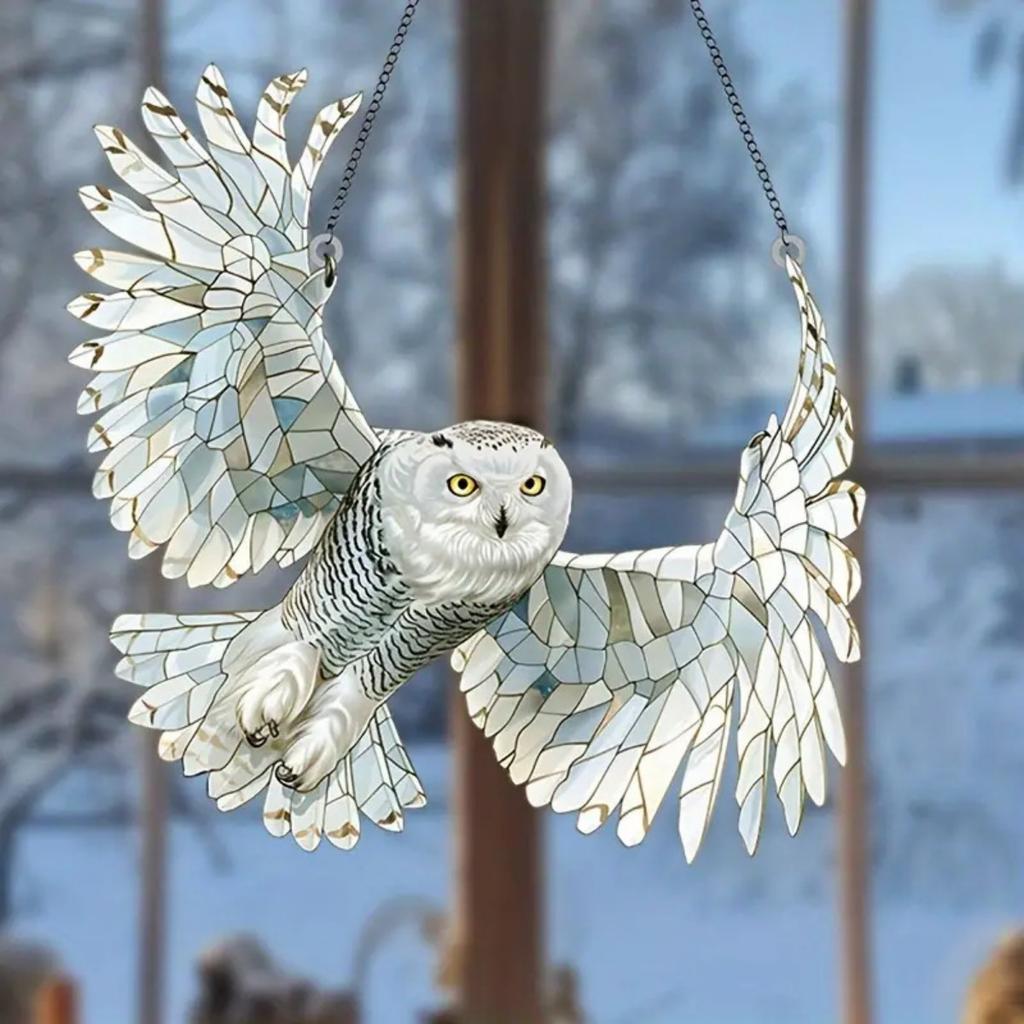 Christmas, Red Bird Light Catcher, Acrylic Pendant, Home, Outdoor, Garden, Courtyard, Hanging Decoration