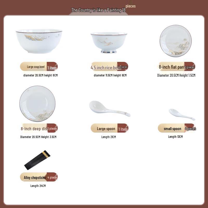 Jingdezhen Light Luxury Ceramic Dinnerware Set