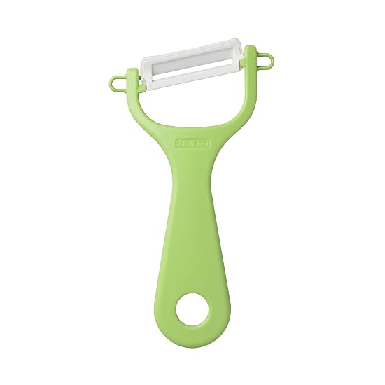 Kyocera Ceramic Peeler, Rust-proof, Easy to Clean, Vegetable Peeler, Green, Angled Blade Type, Light B00N9OFHP2