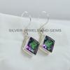 Mystic Topaz Earrings, Handmade Earrings for Her, 925 Sterling Silver Square Topaz Earring, Birthday Gift, Gift for Friends