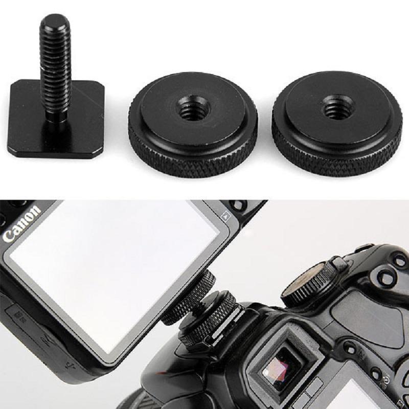 3PCS 1/4 Hot Shoe Mount Phone Holder Dual Nut Cold Shoe Adapter Bracket For Double-Layer Camera Hot Shoe Adapter Accessories