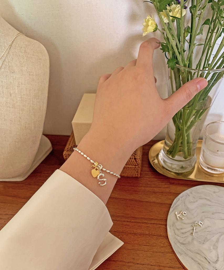 Code.H (Silver 925) Alphabet Pendant Bracelet (Type B)