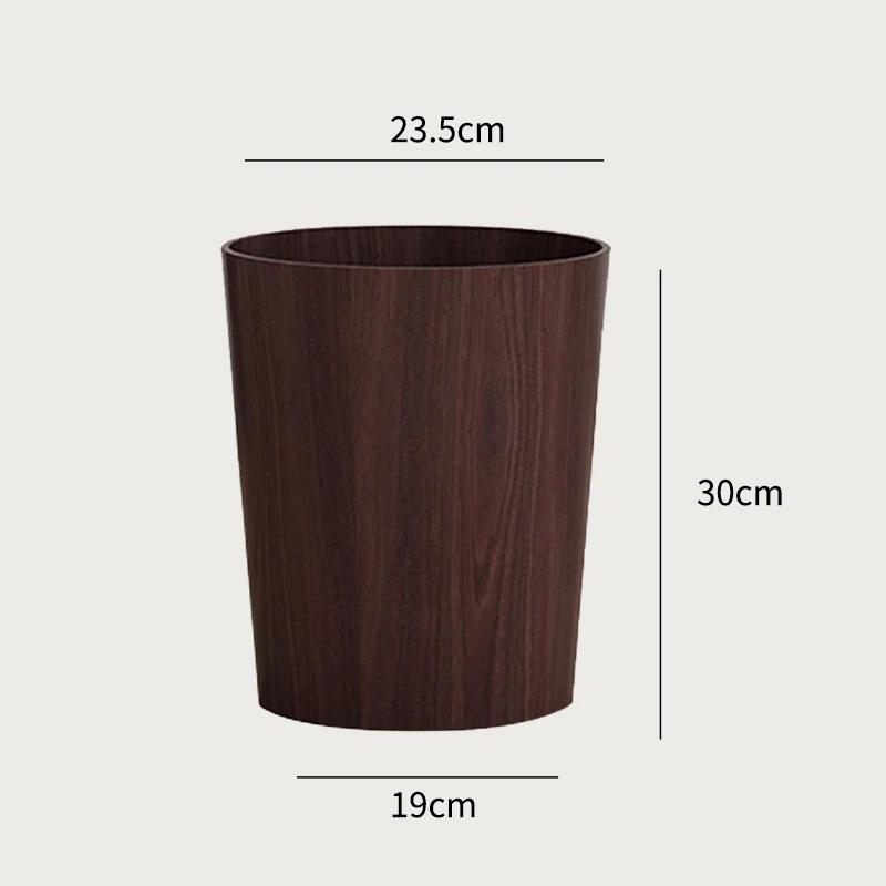Creative Wooden Trash Can Round Simple Cleaning Tools Garbage Can Home Wastebasket Bathroom Trash Bin Kitchen Waste Storage Bins