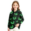 Girls' school uniform top - Halloween printed long-sleeved casual formal dress shirt