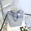 Casual Striped Design Women Shoulder Bags Large Capacity Ladies Commuter Tote Handbags Simple Female Bucket Shopping Bag