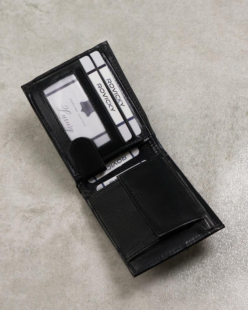 Men's Leather Wallet with a Pocket On the Reverse - Cavaldi