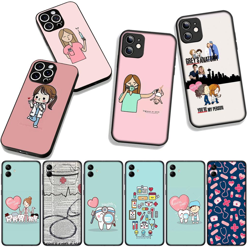For Samsung Galaxy A25 A37 A57 A12 A14 A50 A51 A70 A71 A72 A21S M15 Note 20 9 8 10 Case Dentist Tooth Nurse Doctor Stethoscope