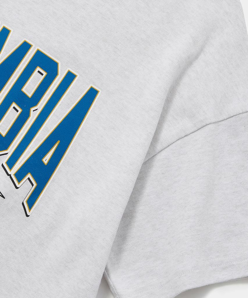 COLUMBIA UNIVERSITY Cu 80S Vintage Crack Logo Women S/S T-Shirts Light Melange