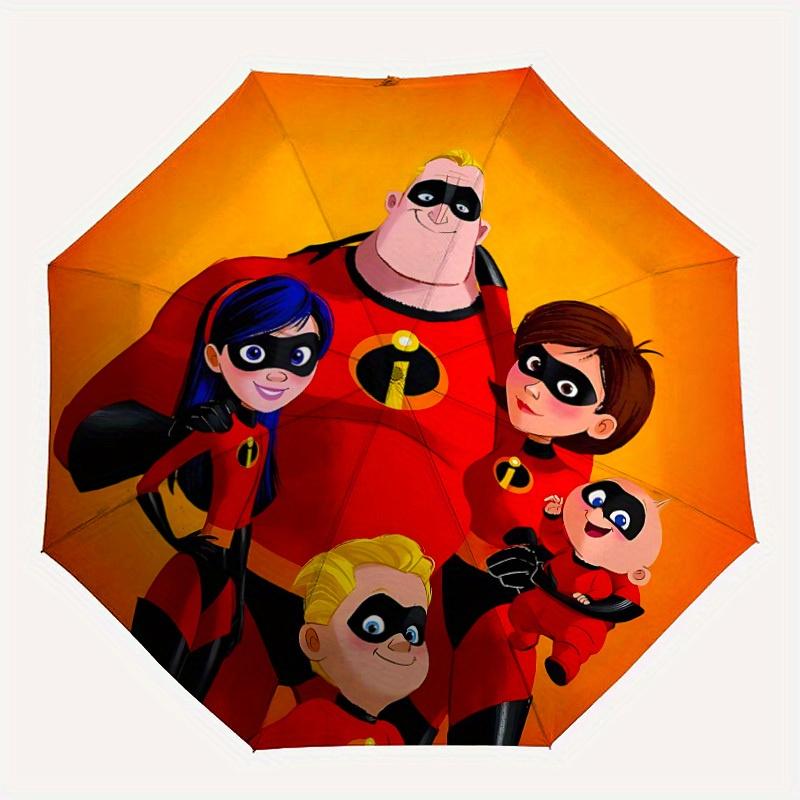 

1pc Incredibles Family Automatic Folding Umbrella, 8-Rib Portable & Foldable Design, Highqualityy0722124
