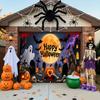 1 2D Flat Halloween Polyester Background Cloth - Ghost Bat Pumpkin Lantern Design - Indoor and Outdoor Decoration