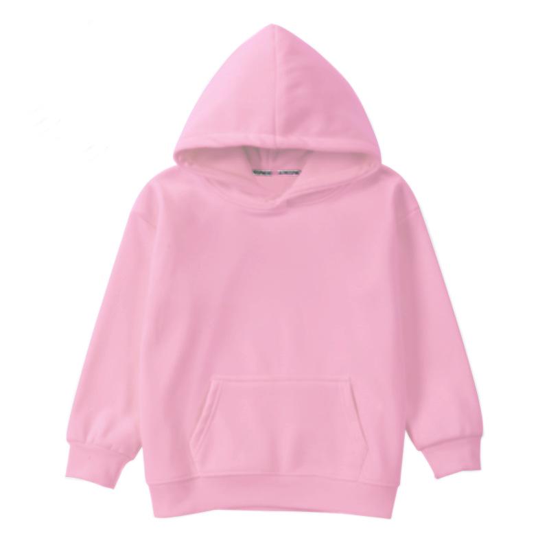 Kids' Hooded Sweatshirt - Unisex, Pure Cotton, 320g, Fleece Lining, Solid Color, Loose Fit for Boys & Girls.