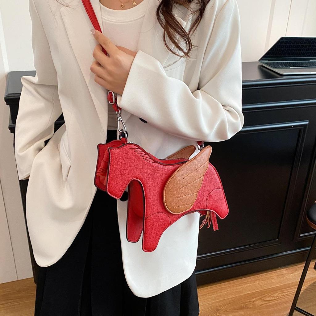 Yogodlns High Quality Women PU Leather Shoulder Bag Fashion Horse Shape Handbags Crossbody Bags for Women Casual New Female Messenger Bag