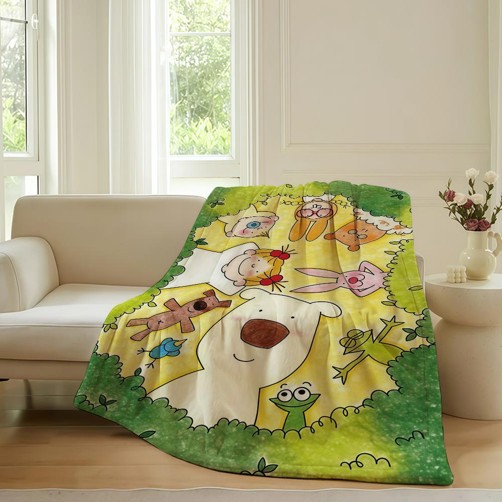 Cartoon cute Coco chan Blanket For Sofa Office Bed Plane Travel Sleep Read Relax Camping Soft And Warm