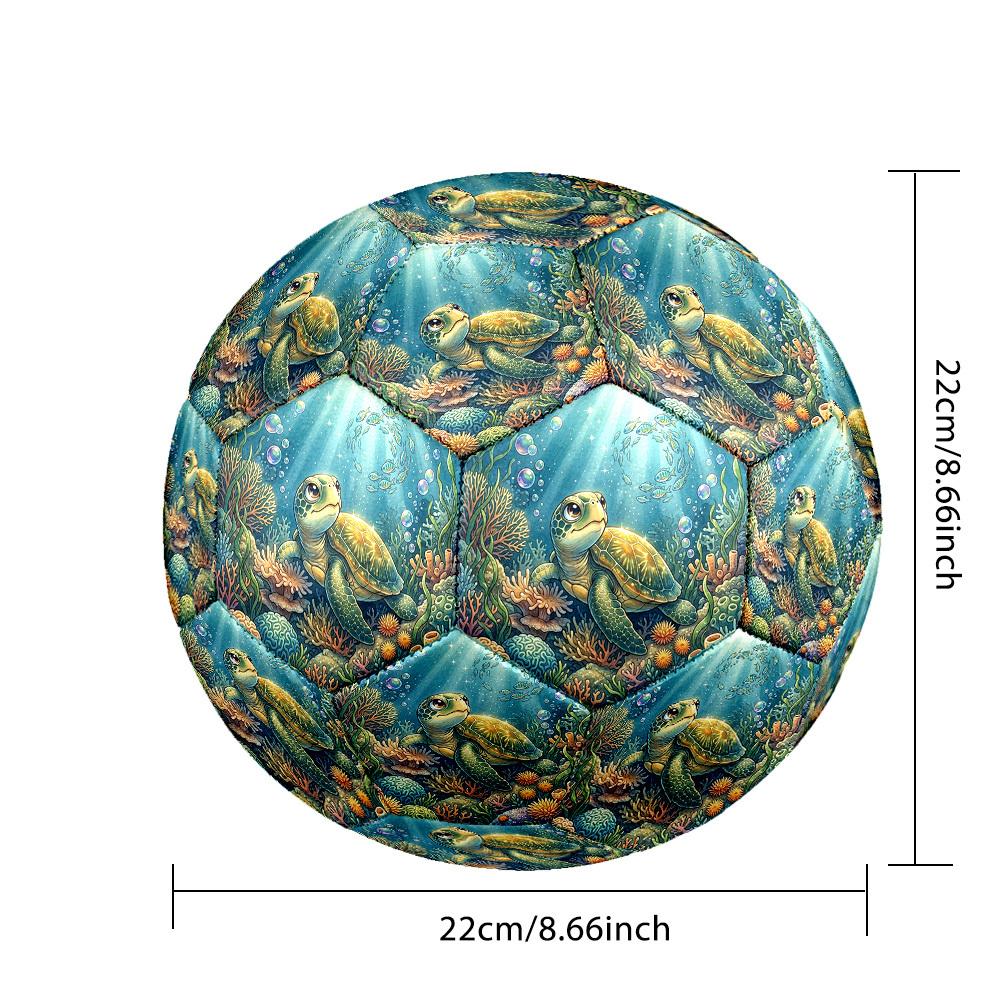 1pc Oceanic Serenity Theme Soccer Ball Football, Size 5, Lightweight PVC, Durable Outdoor Training Soccer Ball, Gift M61412