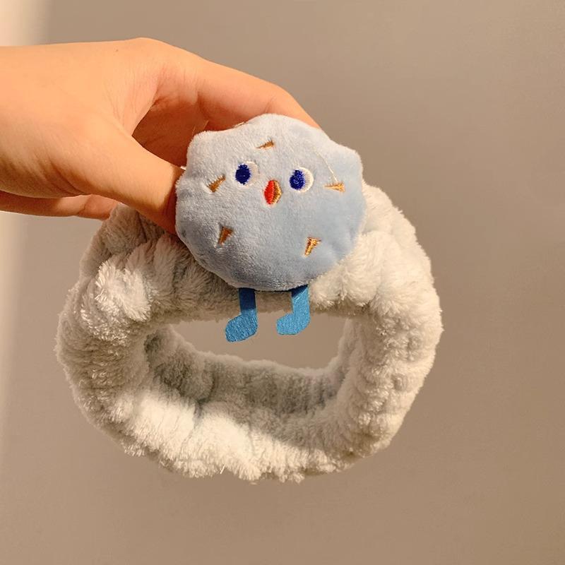 Cute Cartoon Toast & Onigiri Plush Headband Set for Women & Kids - Autumn/Winter Makeup & Hair Accessory