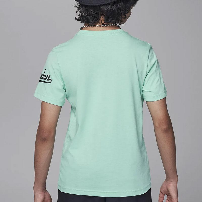 Jordan T-Shirt Letter Number Print Round Neck Short Sleeve Kids tops Emerald-Green HJ1602-377