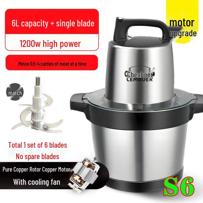 Elektrische Fleischwolf & Edelstahl-Gemüseschneider, 10L/6L Große Kapazität, für Teigtaschenfüllung, Chili, Knoblauchpaste und Kartoffelstampfer-Funktionen.