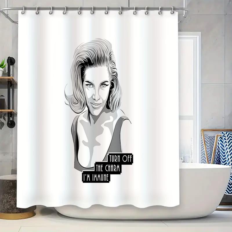 

Vintage Hollywood Glamour Movie Star Shower Curtain Retro Film Noir Aesthetic Bathroom Decor Hollywood Regency Style Elegant Bac W60H190(CM)-1 Pcs