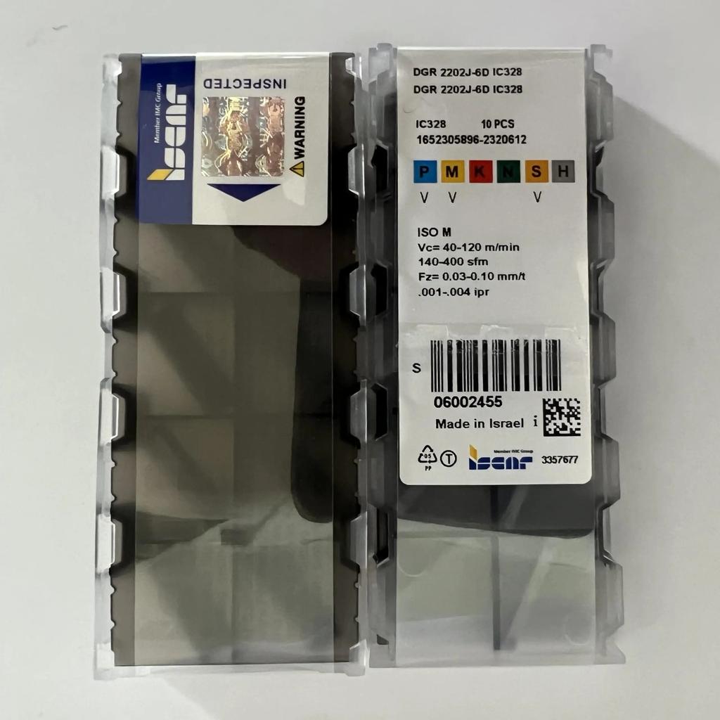 ISCAR / DGR2202J-6D IC328 /Industrial Indexable Carbide Inserts 10 Pcs