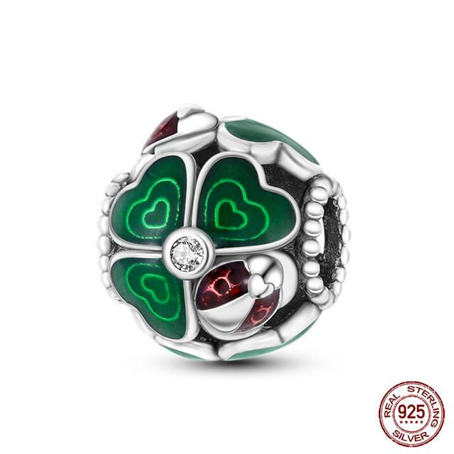 2023 mode Frühling Glück Vier Kleeblatt Serie 925 Sterling Silber Charms Perlen Fit Fasion 925 Armband DIY Schmuck