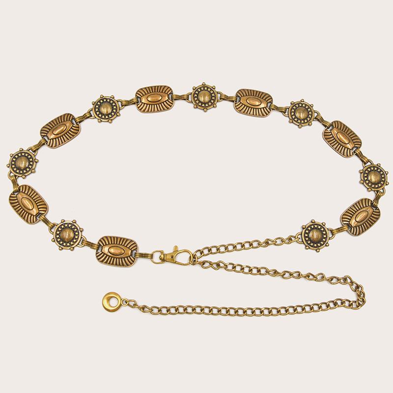 Vintage Carving Flower Waist Belt Dress Decoration Waistband For Women Girls High Quality Adjustable Punk Waist Chain Gifts