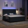 Boxspring Bed with LED Light Strips Dark Gray 180 X 200 Cm Velvet