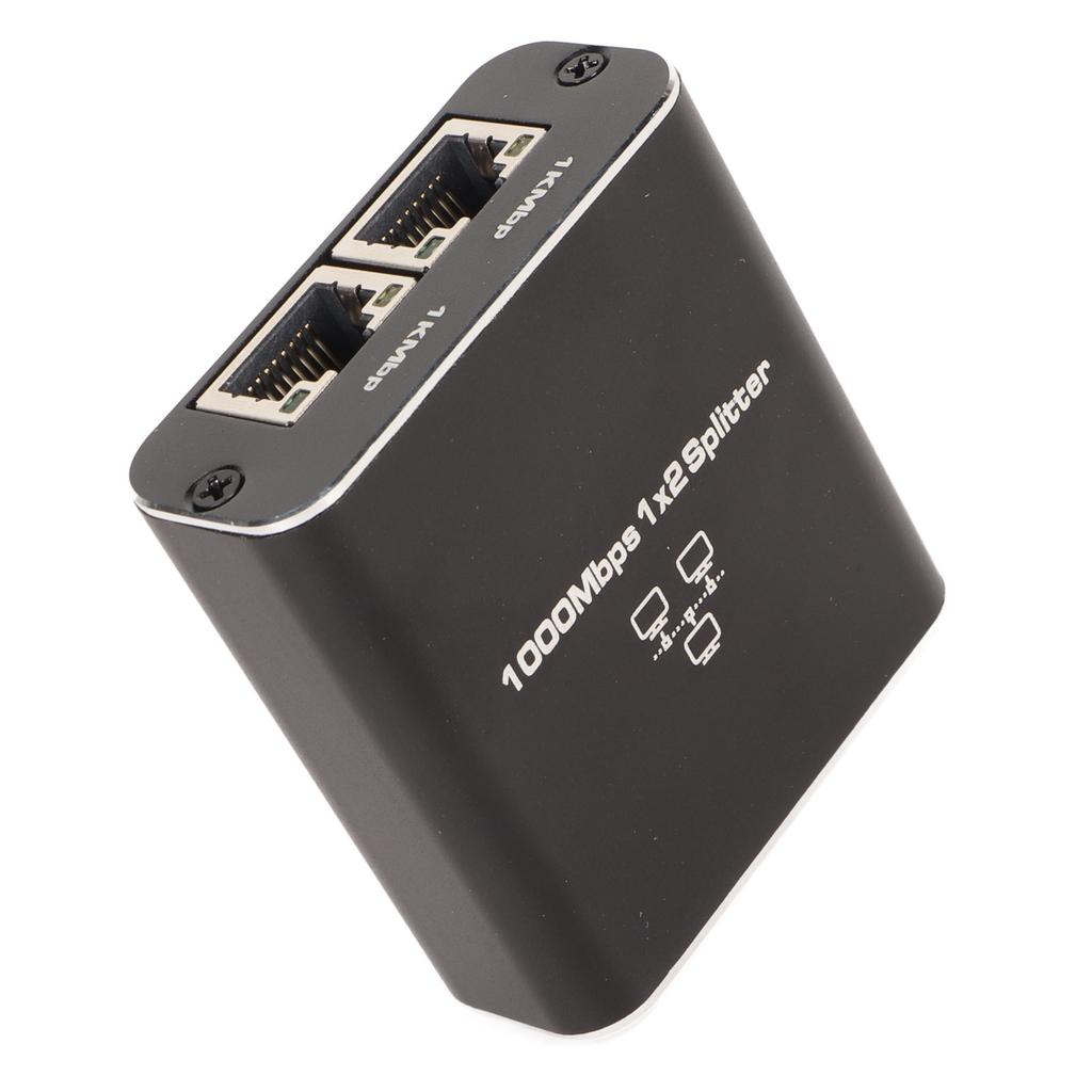 Ethernet Splitter RJ45 Network Port 1 To 2 Port Aluminum Alloy Gigabit Network Switch 1000Mbps