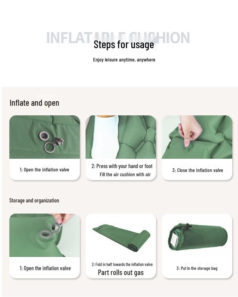 Lightweight TPU Inflatable Camping Mat - Portable, Moisture-Proof Air Cushion for Outdoor Tents