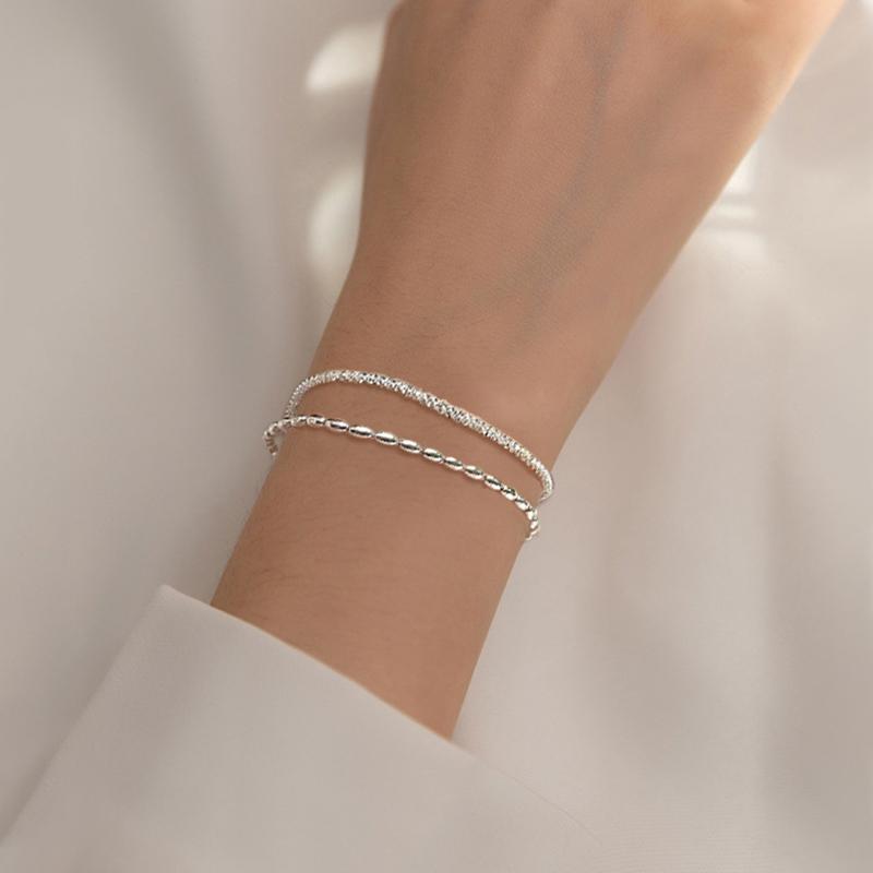 

Браслеты, модный уникальный сверкающий женский двухслойный браслет из гипсофилы для вечерние, ювелирные изделия, подарки, аксессуары для девочек серебряный