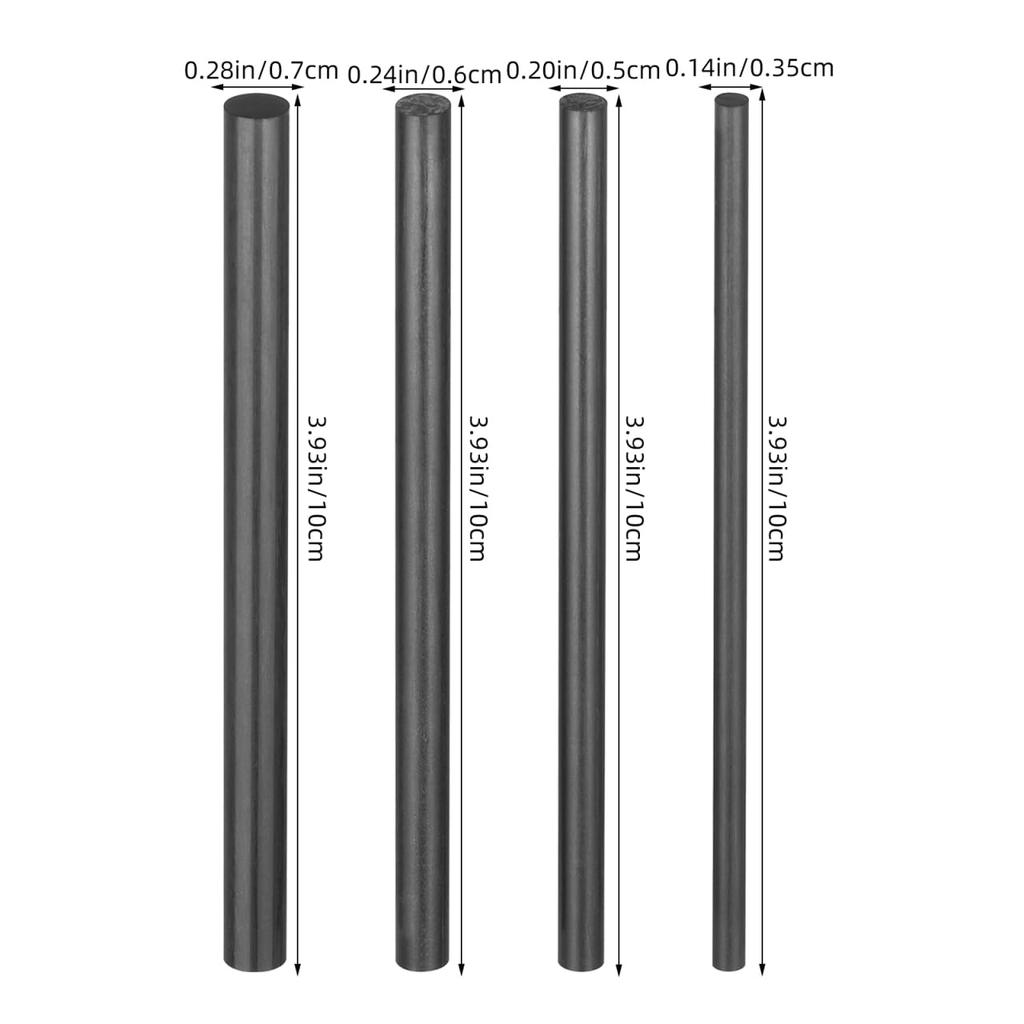 SUPVOX Angelruten-Reparaturset Set mit 4 Stück (3,5mm/5mm/6mm/7mm) Kohle