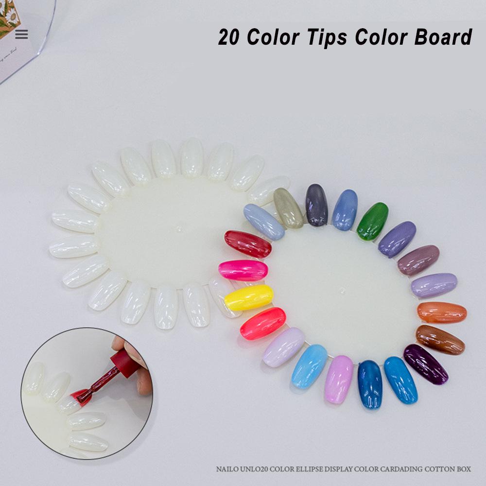 20-Color Oval Nail Polish Gel Display Board for Manicure