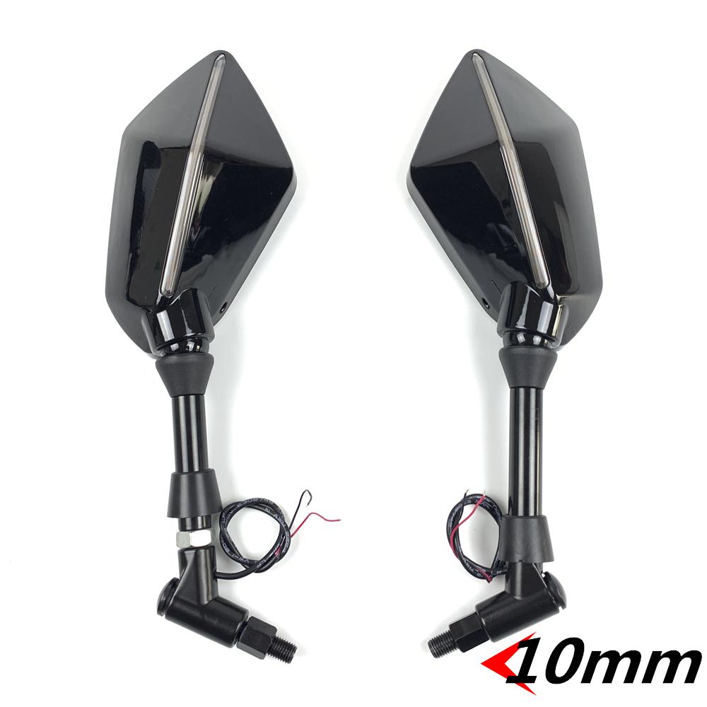 Pro Kawasaki NINJA Z750 Z800 Z900 Z1000 650R ER6N ER6F ER5 zpětné zrcátko 10mm motocyklové zrcátko s LED