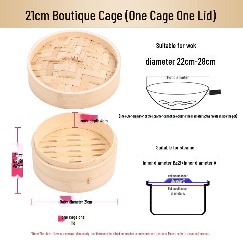 Mini Bamboo Xiao Long Bao Steamer with Steaming Grid for Dumplings