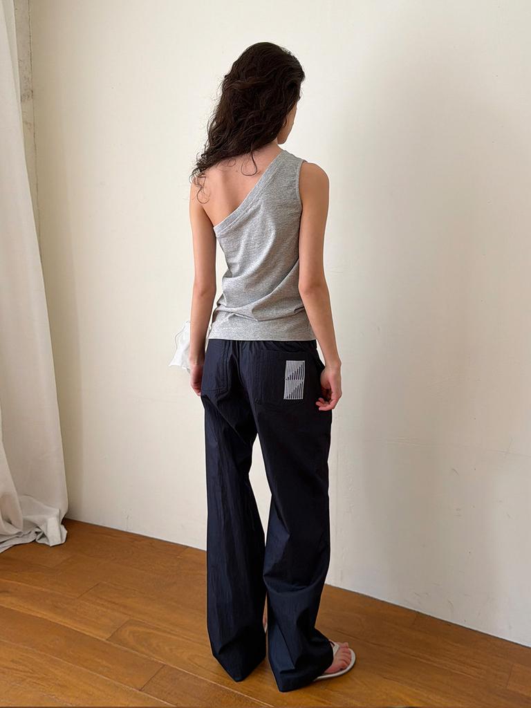 ECOMMAE Patchwork Curved Pants (Navy)