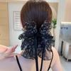 Elegant Women Bow Hair Claw Bowknot Clips Stain Barrettes Hairpin Women Ponytail Horsetail Clip Hair Bands Accessories