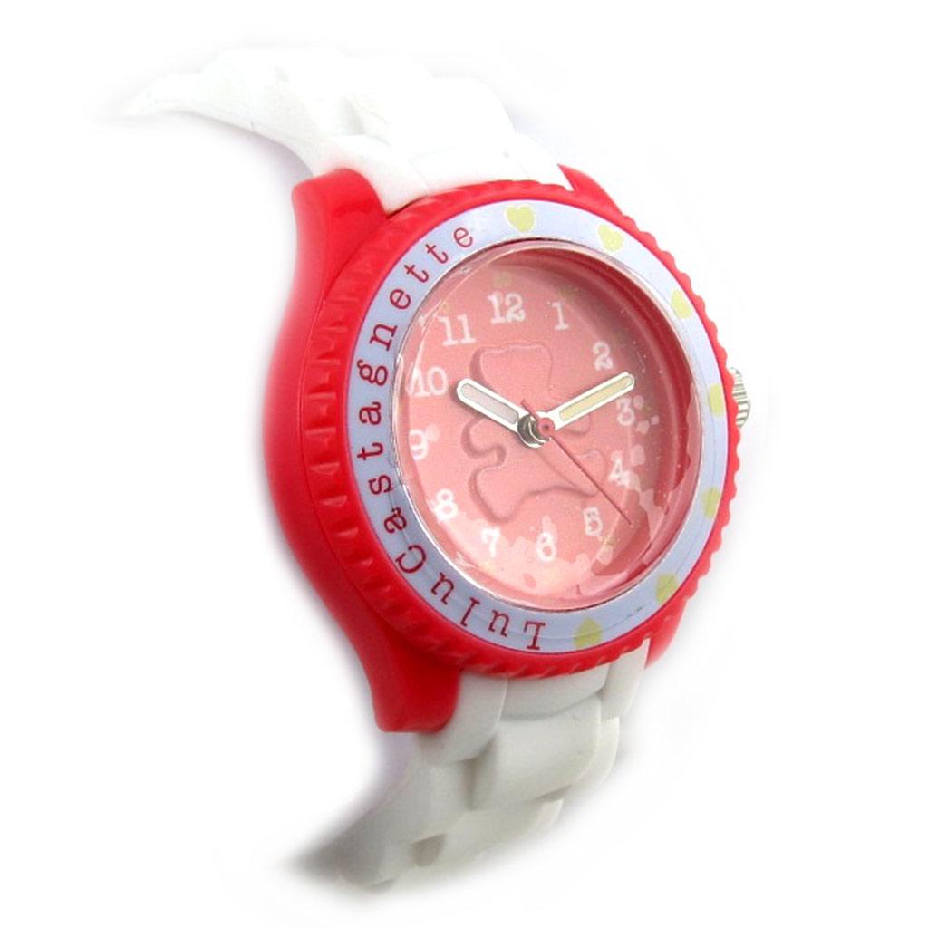 LULU CASTAGNETTE [N2388] - White Pink Silicone Watch 'Lulu Castagnette'