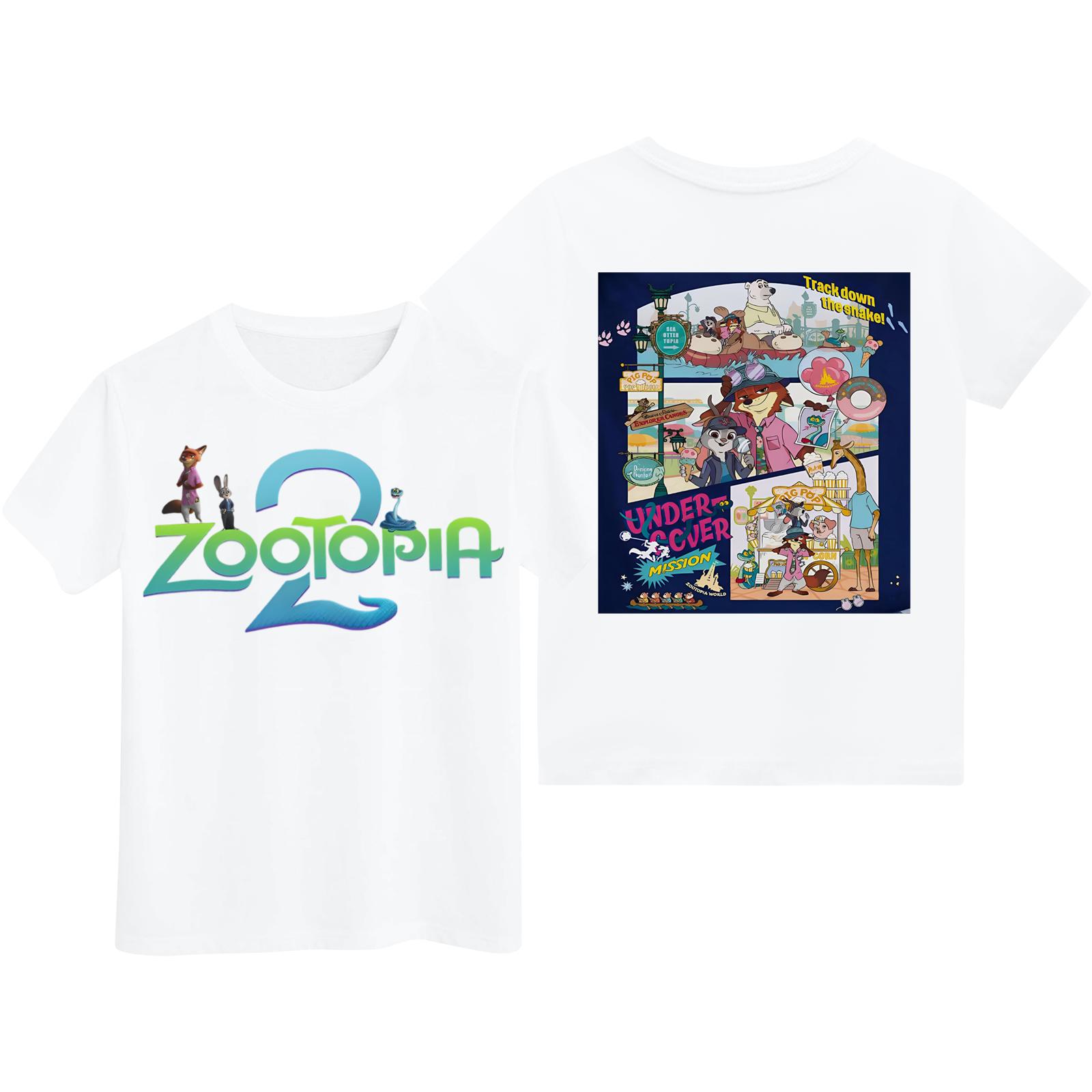 

Детская повседневная модная футболка с коротким рукавом и мультяшным принтом 140 белый