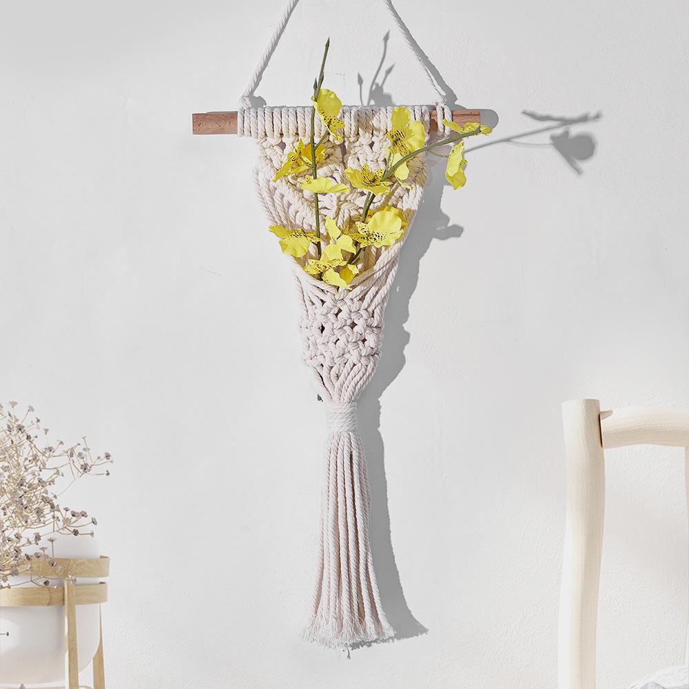 2026 Hand-woven Dried Flower Decorative Mesh Pocket, Homestay Room Background 20*40