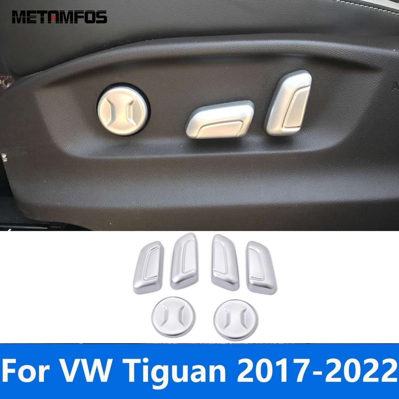 For Volkswagen VW Tiguan 2017-  Carbon Fiber Seat Adjustment Switch Button Cover Trim Interior Accessories Car Styling