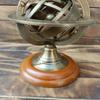 Engraved Brass Armillary Globe – Vintage Decorative 12.7 cm Sphere