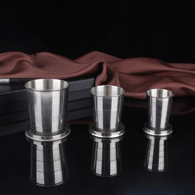 Outdoor Travel Portable Stainless Steel Cups Telescopic Cup For Whisky Wine Beer Folding Cup Metal Wine Glass 75/140/250ml